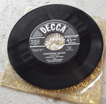 Vintage 45 Record - Christmas Island by the Andrews Sisters