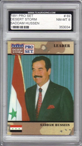 TCA 8 1991 Pro Set Saddam Hussein Card