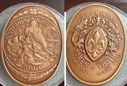 1990 Bronze Boy Scout MArdi Gras Medallion Coin