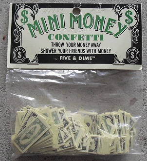 Unique Package of 250 Mini Confetti Dollar Bills
