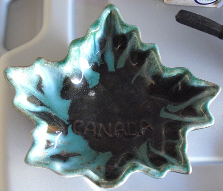 Vintage 1960 dated, Maple Leaf Shaped Coin Dish or Ashtray