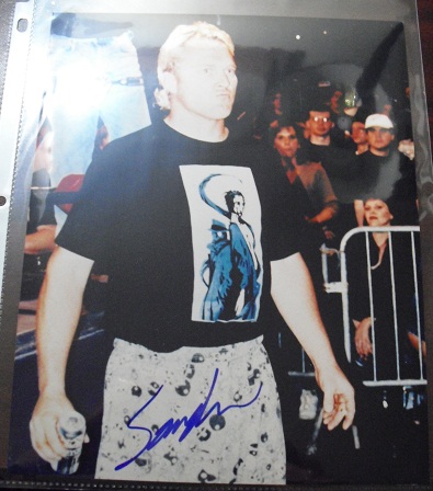 Early 1990s Blonde Wrestler Photograph Autographed