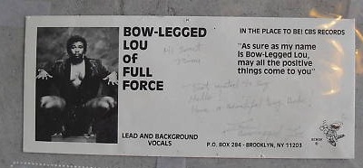 Signed Bow Legged Lou Full Force Photograph Singer