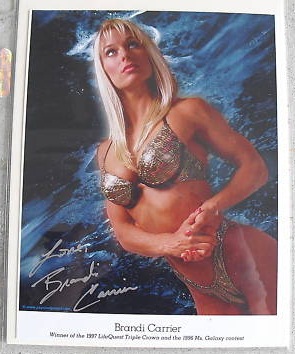 Brandi Carrier Ms Galaxy 1996 Autographed 8x10 Photograph
