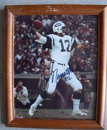 Joe Namath Autographed 8x10 Photograph Framed
