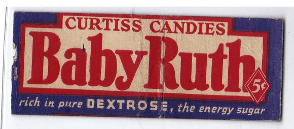Vintage Baby Ruth 5 Cent Matchbook Cover