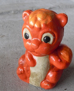 Vintage Composition Squirrel Penny Bank