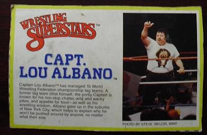 1980s LJN Wrestling Bio Card Capt Lou Albano