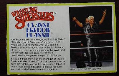 1980s LJN Wrestling Bio Card Freddie Blassie
