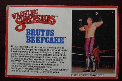 1980s LJN Wrestling Bio Card Brutus Beefcake