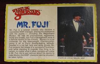 1980s LJN Biography Card Mr Fuji