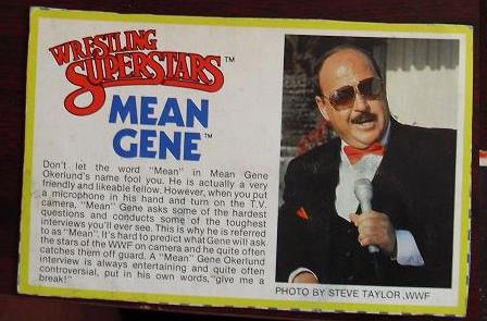 1980s LJN Wrestling Bio Card Mean Gene