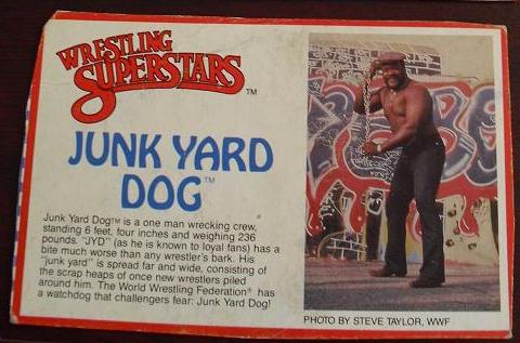 Vintage 1980s LJN Wrestling Bio Card Junk Yard Dog