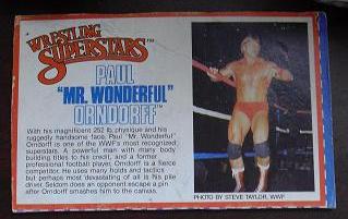 1980s LJN Wrestling Bio Card Paul Orndorff