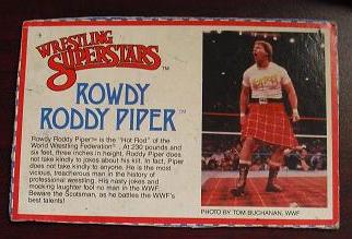 1980s LJN Wrestling Bio Card Roddy Piper