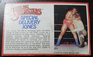 1980s LJN Wrestling Bio Card SD Jones