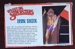 1980s LJN Wrestling Bio Card The Iron Sheik
