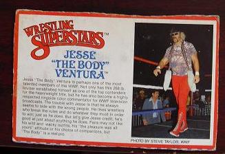 1980s LJN Wrestling Bio Card Jesse Ventura