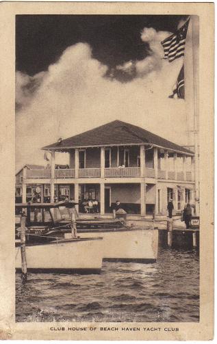 Vintage Postcard Club House Beach Haven Yacht Club