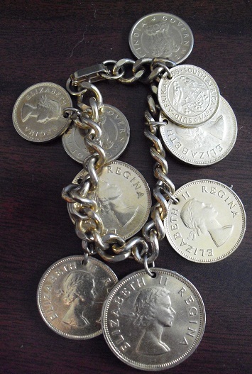 Unusual Gold South Africa Coins Bracelet