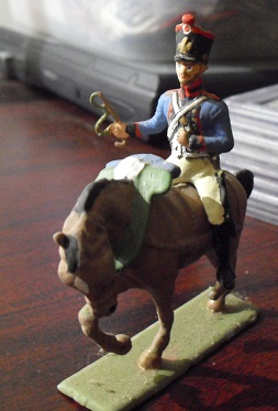 Vintage Brown Lead Horse with Soldier Figurine