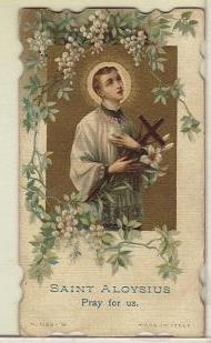 LAte 1800s Era Religious Card Saint Aloysius