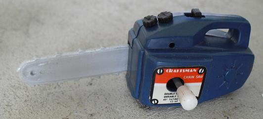 Vintage Plastic Windup Craftsman Chain Saw Toy