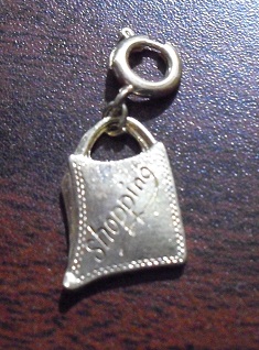 Gold Tone Shopping Bag Charm