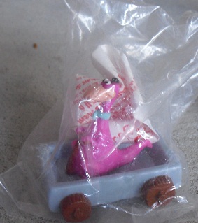 1990 Flintstones Toy Dino in Cart