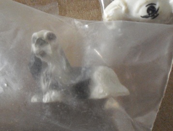 Resin Gray and Black English Spaniel Dog Figurine MIP