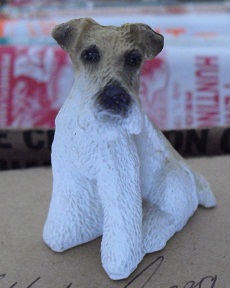 Modern Resin Terrier Dog Figurine 2 1/2\" Tall