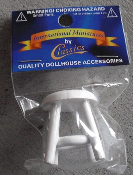 Wood Dollhouse White Chair in Package