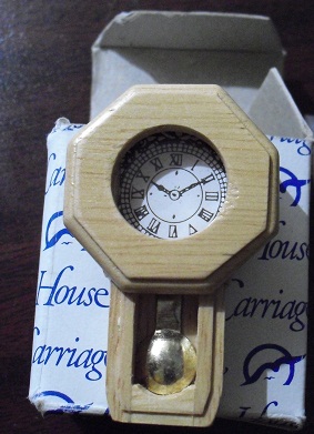 Wood Carriage House Dollhouse Clock
