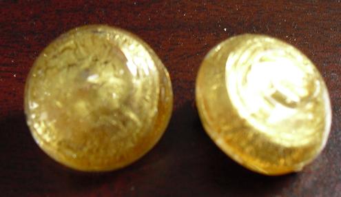 Plastic Gold Crackle Round Clip On Earrings