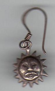 Vintage Silver Sun Earring