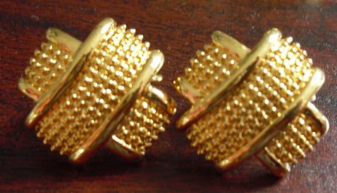 Cool Modern Gold Tone Costume Earrings
