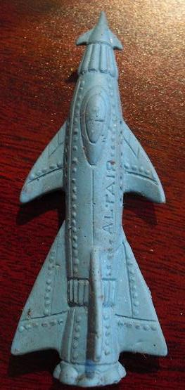 Vintage Rubber Eraser Blue Rocket Ship