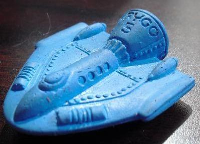 Vintage Rubber Eraser Blue Spacecraft