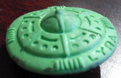 Vintage Rubber Eraser Green Flying Saucer