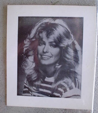 Unique 1970s Black and White Farrah Fawcett Press Release Card