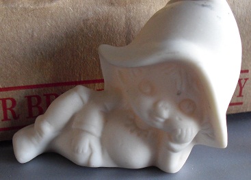 Porcelain Bisque Child with Large Hat Figurine