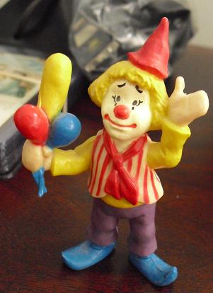 Vintage Plastic Clown Figurine