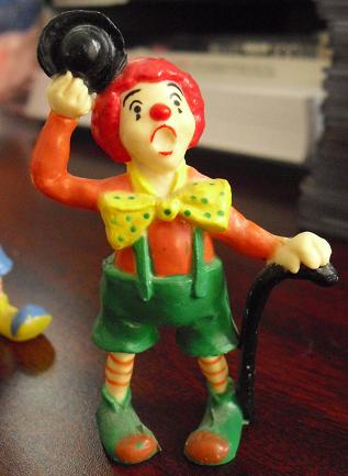 Hard Plastic Clown with Open Mouth Figurine