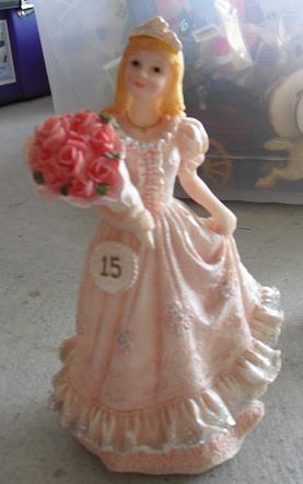 Resin or Plastic 15 Year Old Birthday Girl Figurine