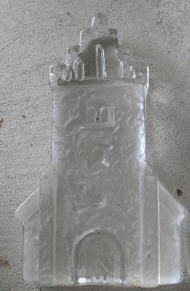 Glass Etched Church Building Figurine Paperweight