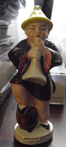Vintage Ceramic Occupied Japan Man with Horn Figurine