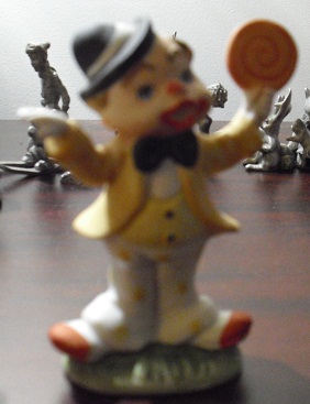 Vintage Bisque Lefton Clown with Lollypop Figurine