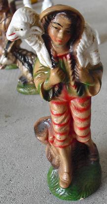 Vintage Nativity Figurine Man with Sheep