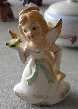 Vintage Ceramic March Angel Girl Figurine JAPAN