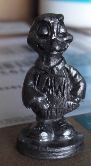 Small Pewter Lawyer Duck Figurine